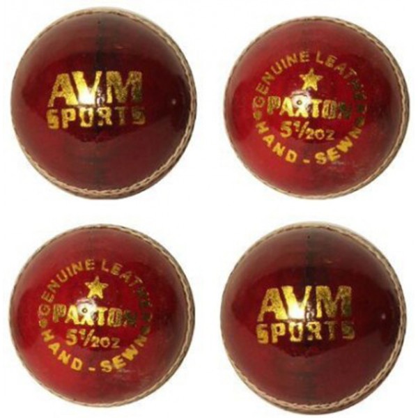 AVM Paxton Red Cricket Ball (Pack of 4)